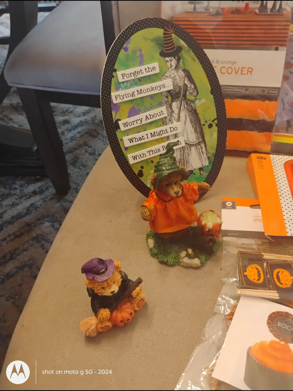 Halloween Tableware & Door Hanger Party Kit - Orange